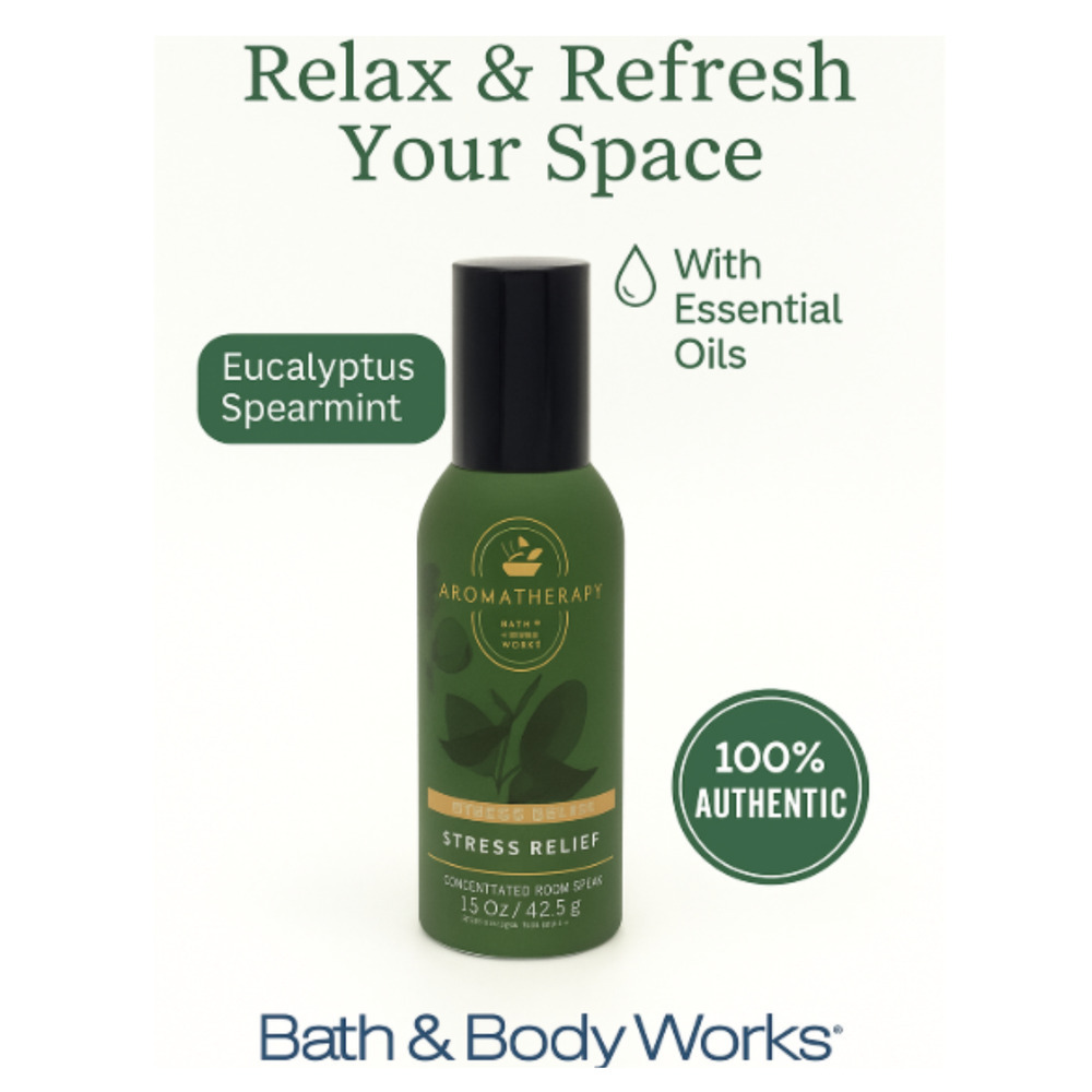 3 Bath & Body Works Stress Relief Eucalyptus Spearmint Concentrated Room Spray - Picture 2 of 3